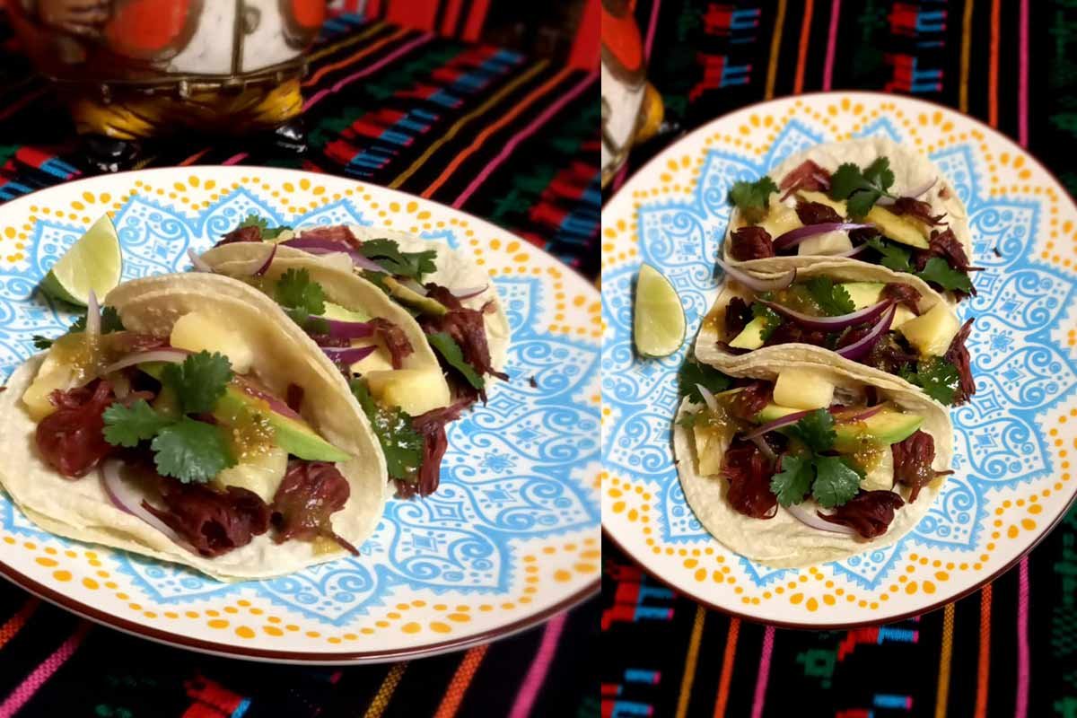 Tacos de flor de jamaica - Cocineros Mexicanos por el mundo